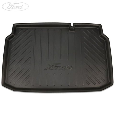 GENUINE FORD 1804541 FIESTA BOOT LINER TRAY STYLE WITH RAISED EDGES, TO FIT UNDERNEATH SECOND LOAD FLOOR, BLACK WITH FIESTA LOGO, 2012-2017 | ML Performance UK