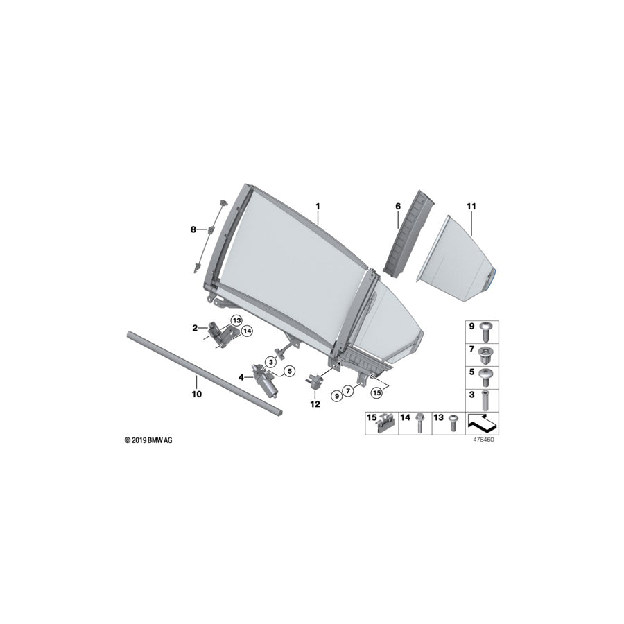 Genuine BMW 51359168845 Left Rear Door Sun Blind (Inc. 750LiX 4.4, 730Ld & 750Li) | ML Performance UK Car Parts