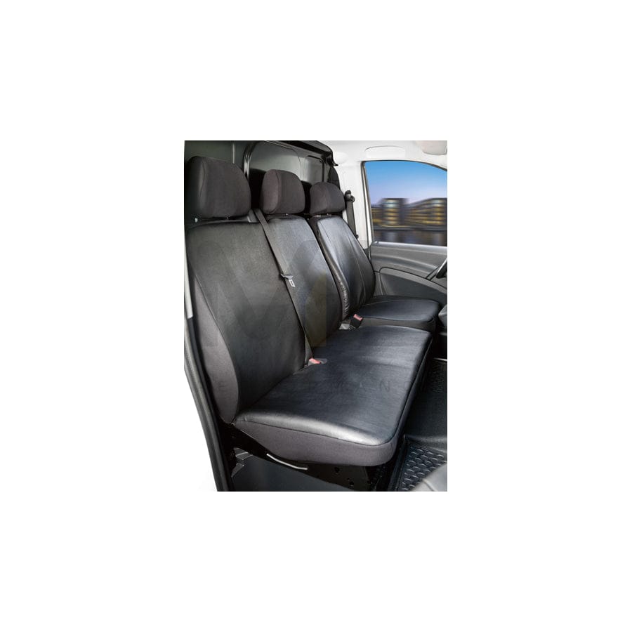 WALSER 11508 Car seat cover Black, Leatherette, Polyester, Front | ML Performance Car Parts