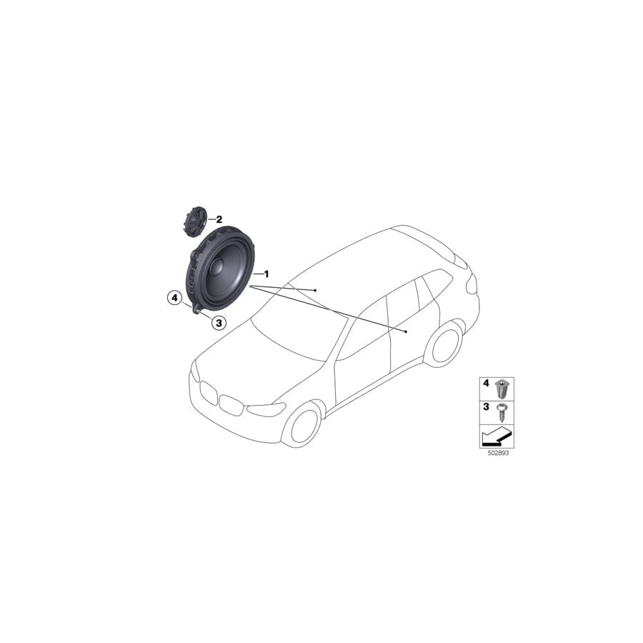 Genuine BMW 65136813597 G07 G01 Tweeter TOP-HIFI-SYSTE (Inc. X6 40iX, X7 50iX & X5 M50dX) | ML Performance UK Car Parts