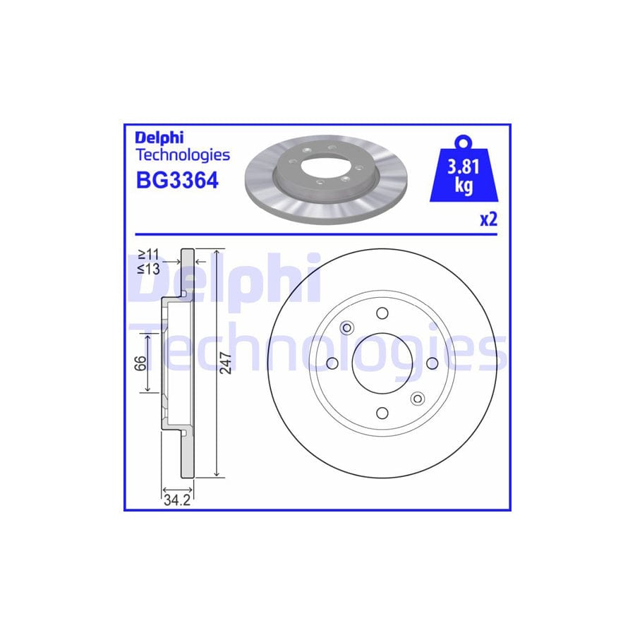 Delphi Bg3364 Brake Disc