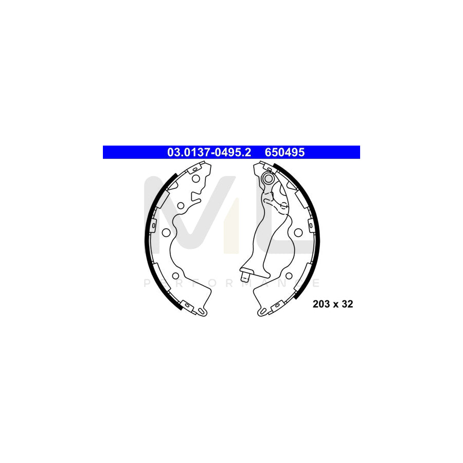 ATE 03.0137-0495.2 Brake Shoe Set with lever | ML Performance Car Parts