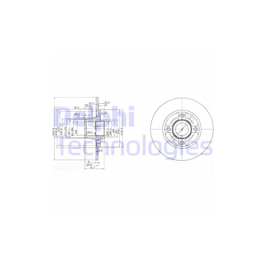 Delphi Bg3360 Brake Disc For Renault Clio I Hatchback