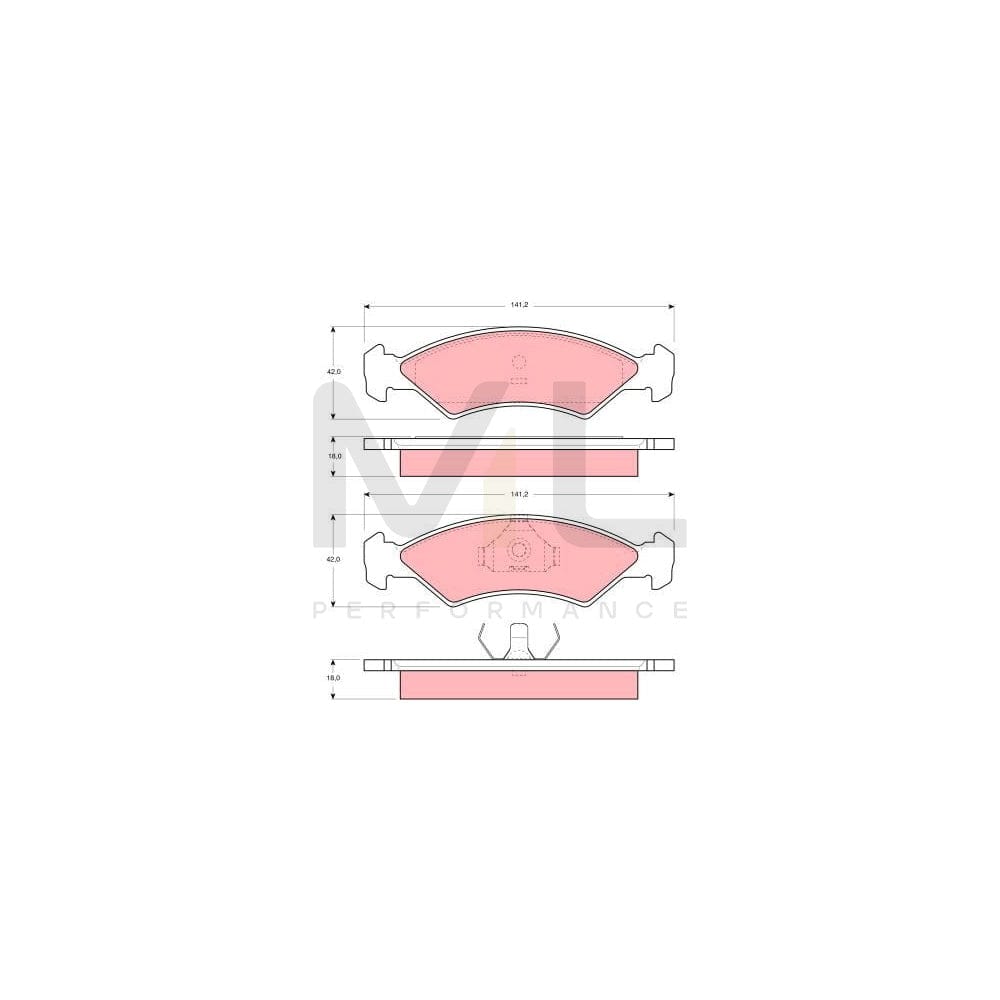 TRW Gdb311 Brake Pad Set For Ford Fiesta Not Prepared For Wear Indicator | ML Performance Car Parts