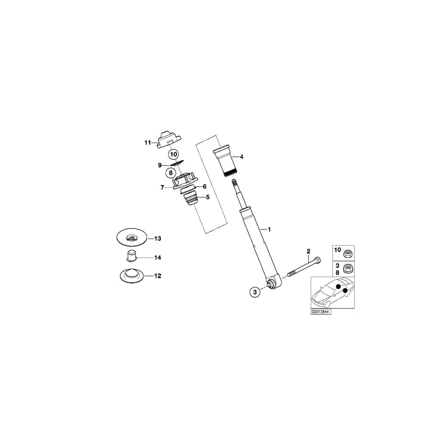 Genuine BMW 33521095096 E39 Shock Absorber, Rear (Inc.  & 540i) | ML Performance UK Car Parts