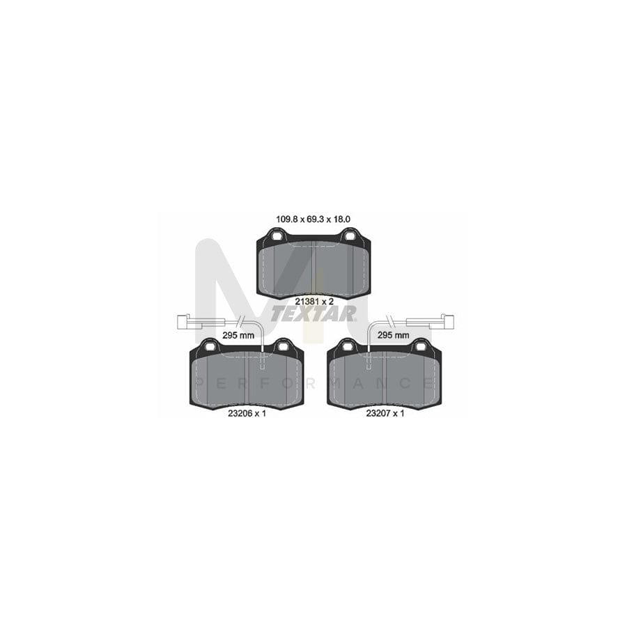 TEXTAR 2138103 Brake pad set with integrated wear warning contact | ML Performance Car Parts