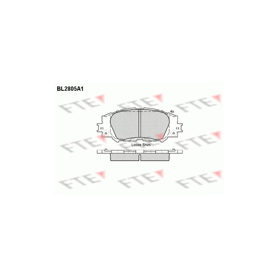 Fte BL2805A1 Brake Pad Set For Toyota Corolla Xi Saloon (E180) | ML Performance UK Car Parts