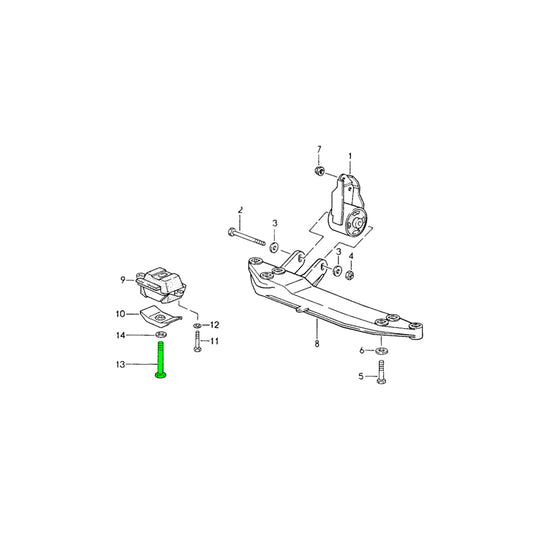 Genuine Porsche Gearbox Support Bearing Bracket Hexagon-Head Bolt Washer Porsche 993 C4 / 993 C4S / 993 Turbo Manual | ML Performance UK Car Parts