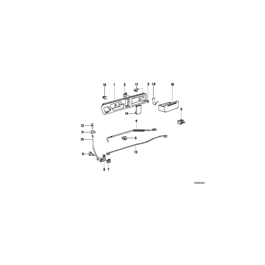 Genuine BMW 51228148823 E34 Lever (Inc. 540i, 525tds & M5) | ML Performance UK Car Parts