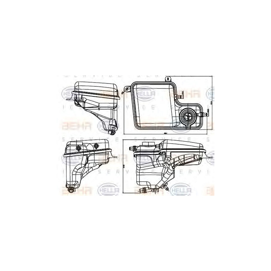 Hella 8MA 376 789-711 Coolant Expansion Tank