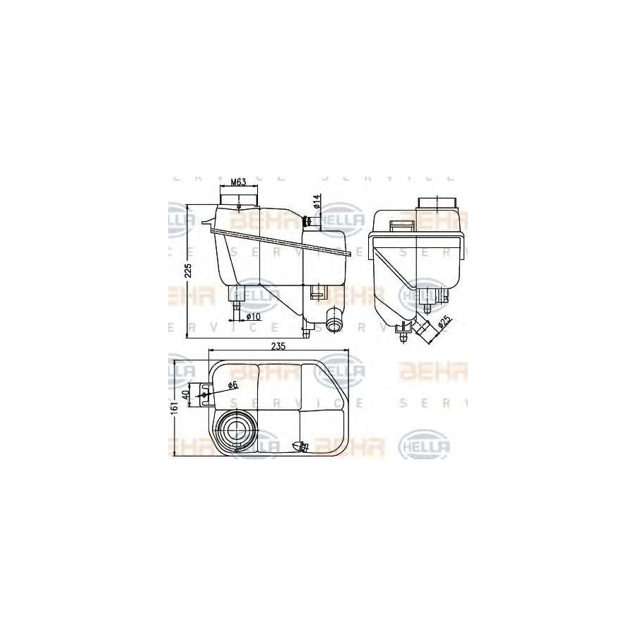 Hella 8MA 376 789-701 Coolant Expansion Tank