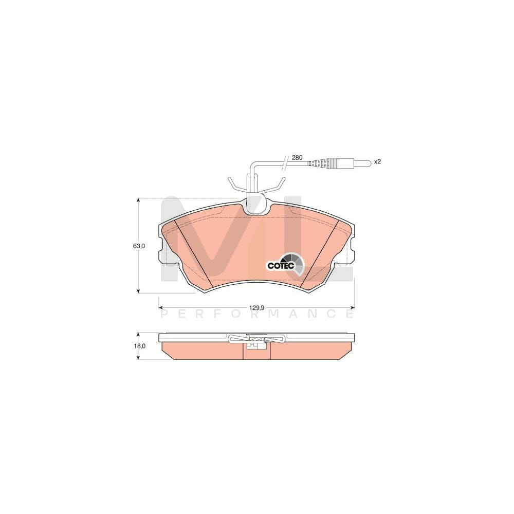 TRW Cotec Gdb1270 Brake Pad Set For Renault Espace Iii (Je) Incl. Wear Warning Contact | ML Performance Car Parts