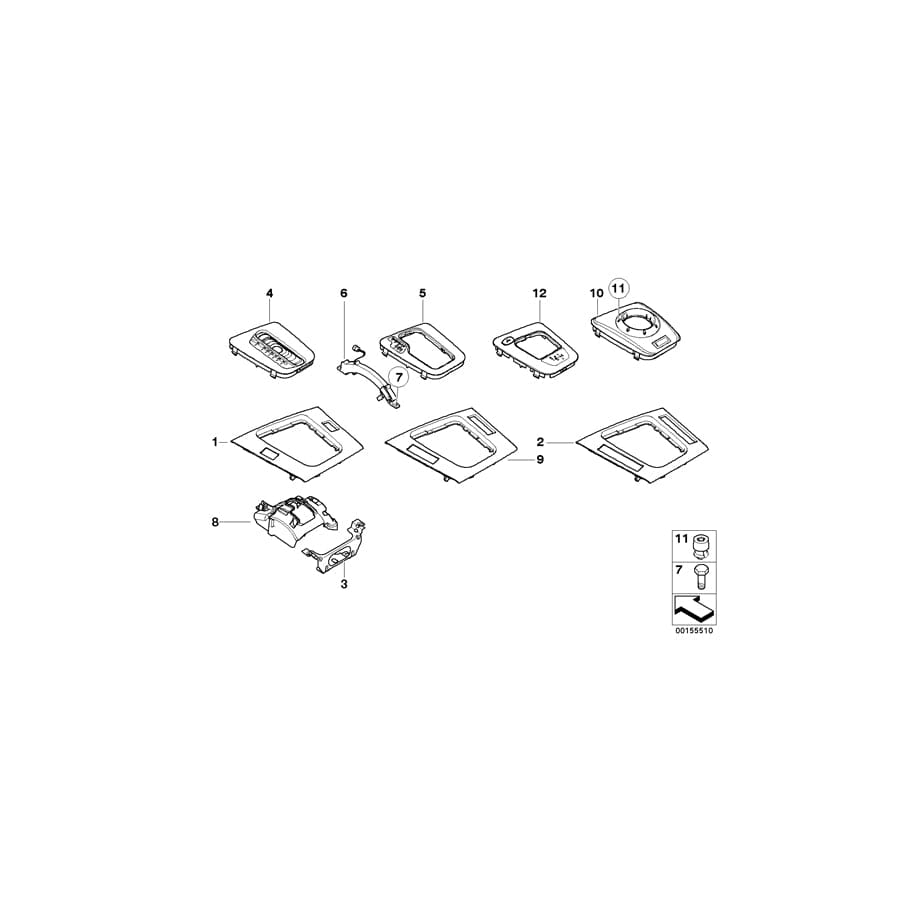 Genuine BMW 51167011968 E46 Depositing Box Bottom Panel ANTHRAZIT (Inc. 318ti, 316ti & 325ti) | ML Performance UK Car Parts