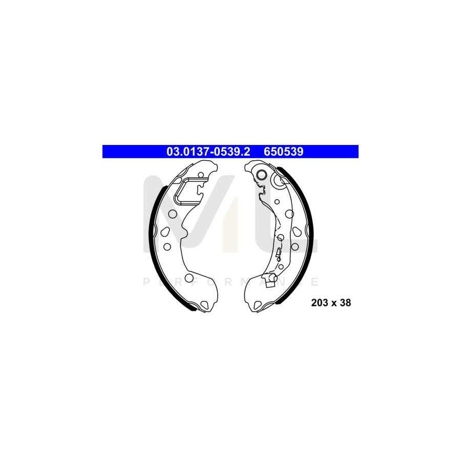 ATE 03.0137-0539.2 Brake Shoe Set with lever | ML Performance Car Parts