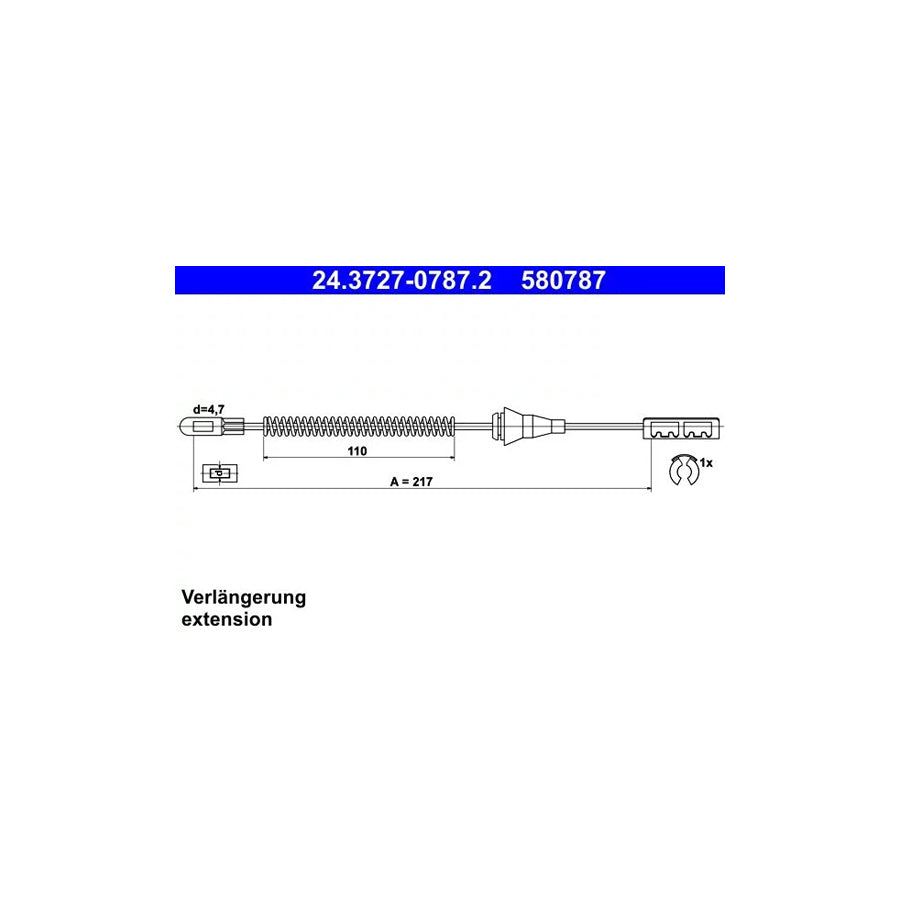 ATE 24.3727-0787.2 Hand Brake Cable