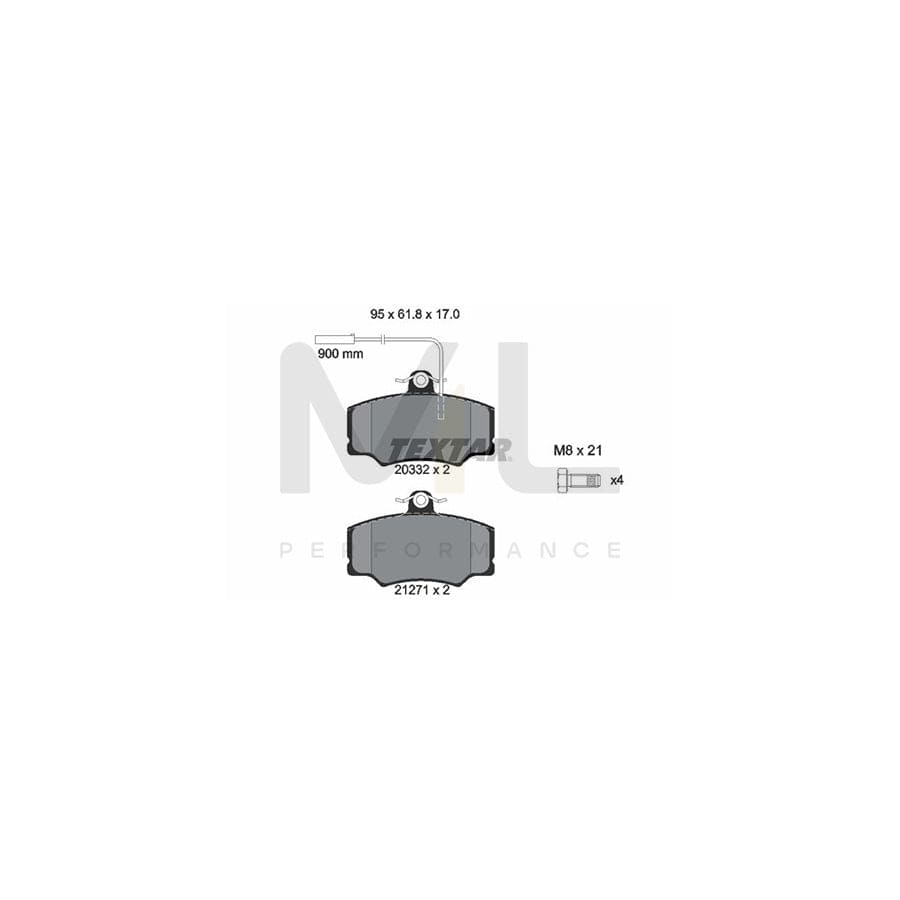 TEXTAR 2033201 Brake pad set for ALFA ROMEO 33 with integrated wear warning contact, with brake caliper screws | ML Performance Car Parts