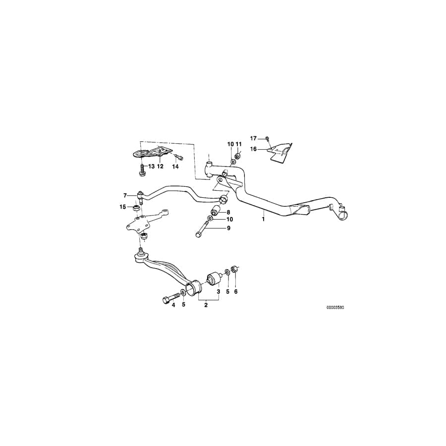 Genuine BMW 31121138244 E34 Cross Member (Inc. 520i & 525i) | ML Performance UK Car Parts