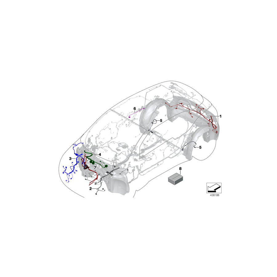 Genuine BMW 61128780484 I01 Rep. Cable, Rear (Inc. i3s 94Ah, i3 94Ah Rex & i3s 94Ah Rex) | ML Performance UK