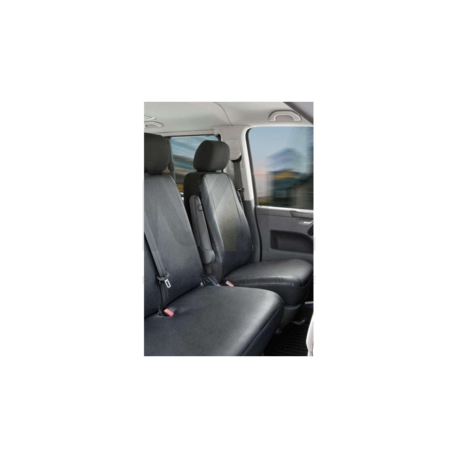 WALSER 11470 Car seat cover for VW TRANSPORTER Black, Leatherette, Polyester, Front | ML Performance Car Parts