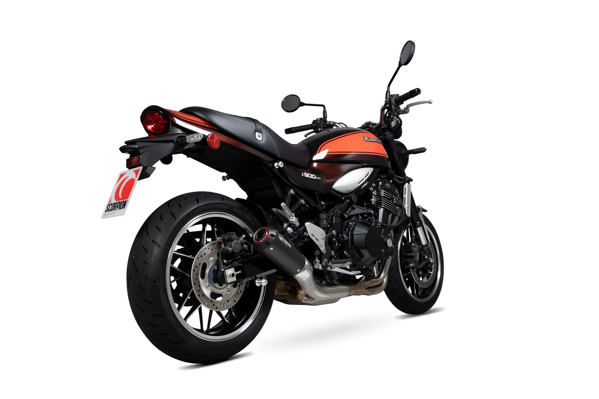 Scorpion PKA123BCER Kawasaki Z900 RS Red Power Slip-On - Black Ceramic Coated Sleeve | ML Performance UK UK