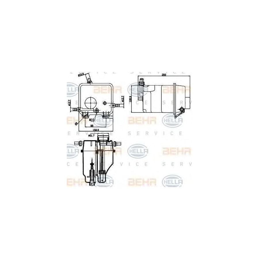 Hella 8MA 376 755-211 Coolant Expansion Tank For BMW X5 (E53)