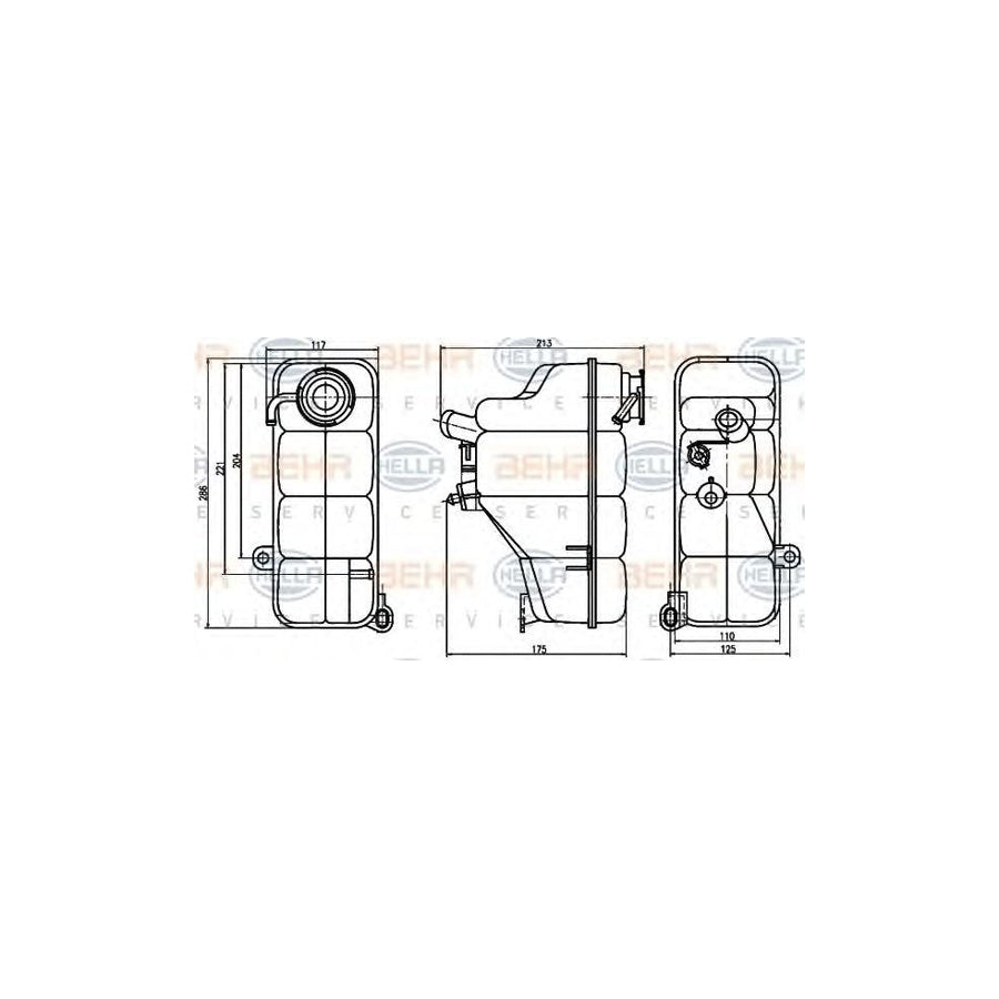 Hella 8MA 376 755-191 Coolant Expansion Tank