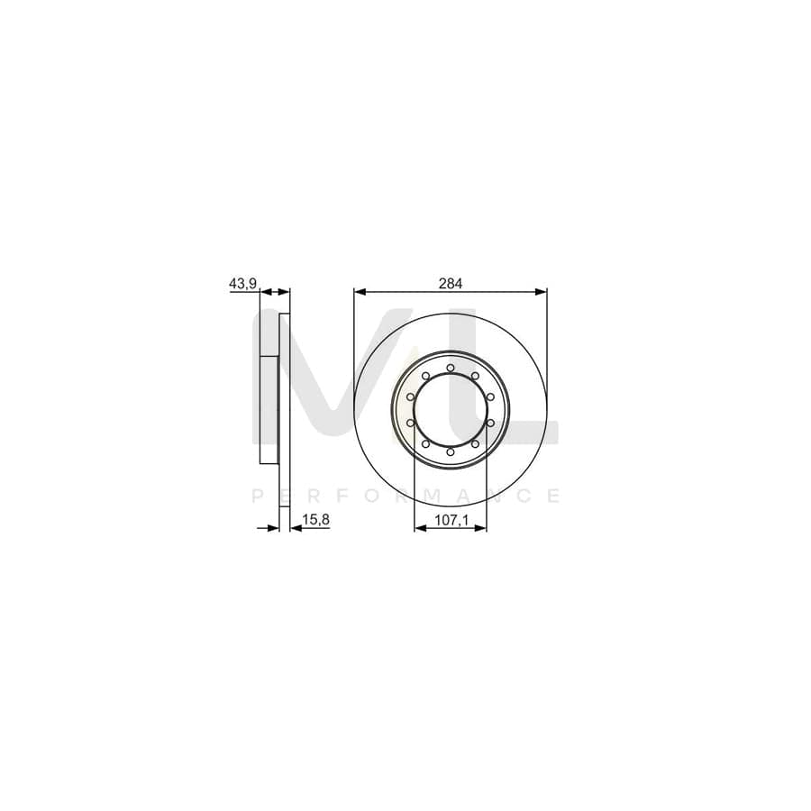 BOSCH 0 986 479 A34 Brake Disc for FORD TRANSIT Solid, Oiled | ML Performance Car Parts