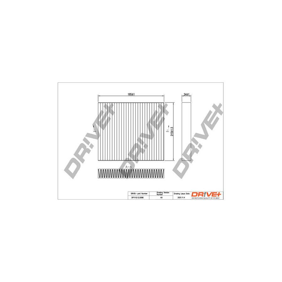 Dr!Ve+ DP1110.12.0086 Pollen Filter | ML Performance UK Car Parts