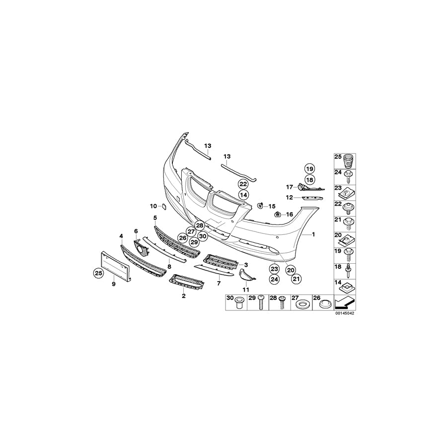 Genuine BMW 51117181355 E90 E91 Finisher, Rod, Center WEISSALUMINIUM (Inc. 335d, 335xi & 335i) | ML Performance UK Car Parts