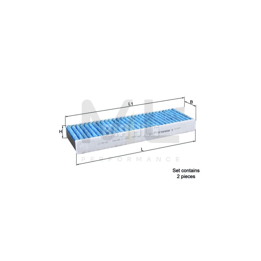 MAHLE ORIGINAL LAO 428/S Pollen filter Activated Carbon Filter, with anti-allergic effect, with antibacterial action, CareMetix® | ML Performance Car Parts