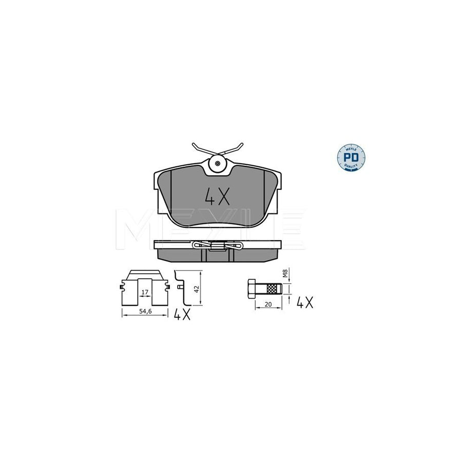 Meyle 025 232 2417/Pd Brake Pad Set For VW Transporter