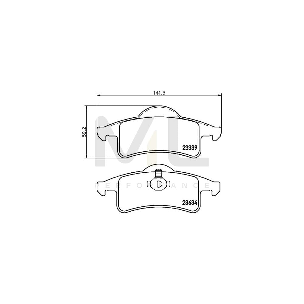 Hella 8DB 355 009-891 Brake Pad Set Not Prepared For Wear Indicator | ML Performance Car Parts