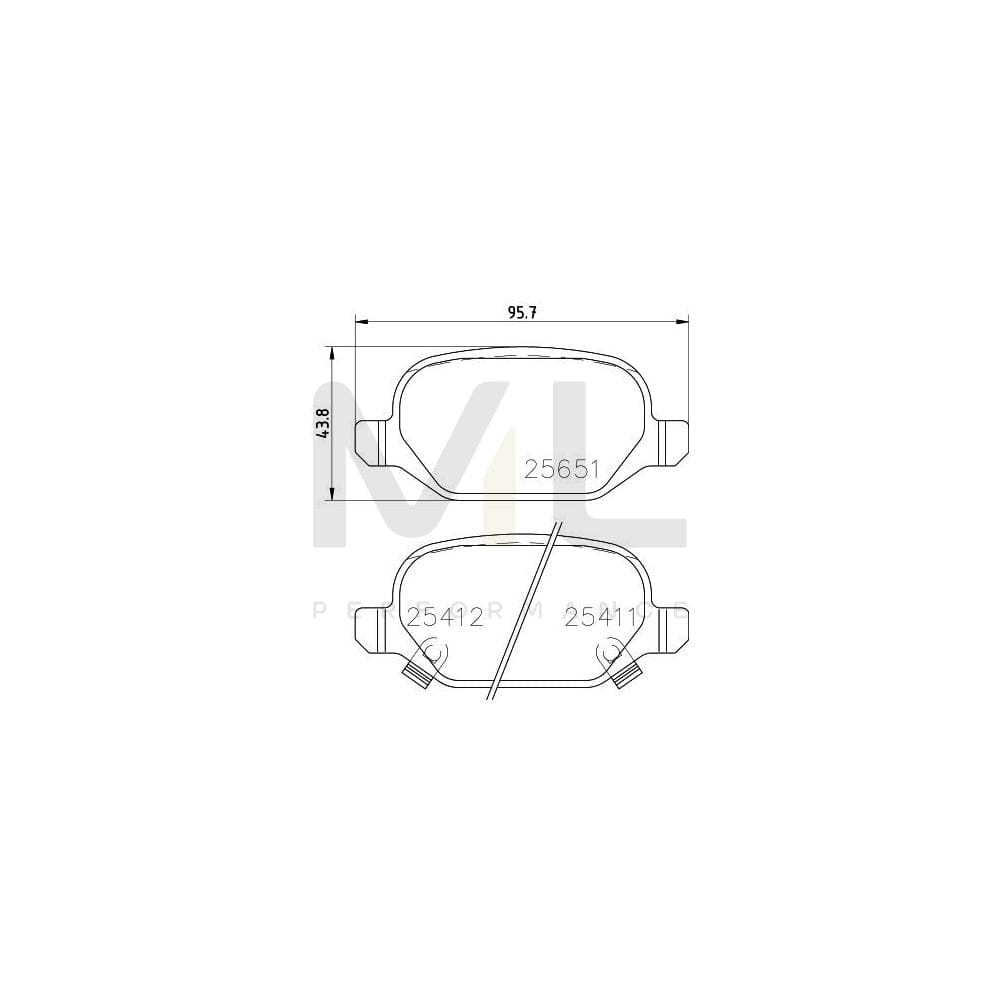 Hella 8DB 355 020-751 Brake Pad Set For Fiat Panda Iii Hatchback (312, 319) With Acoustic Wear Warning, With Brake Caliper Screws, With Accessories | ML Performance Car Parts