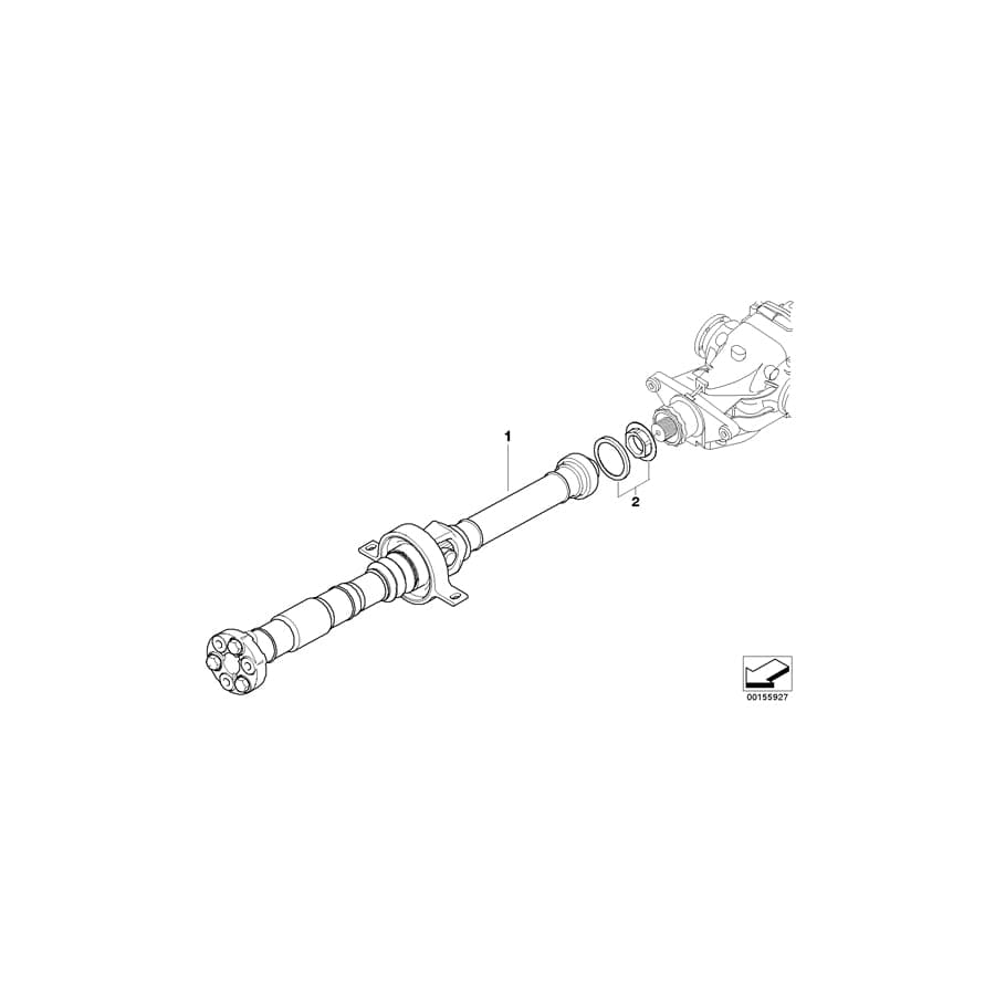 Genuine BMW 26107614436 E89 Driveshaft, Dual-Clutch Transmission L=1182mm (Inc. Z4) | ML Performance UK Car Parts