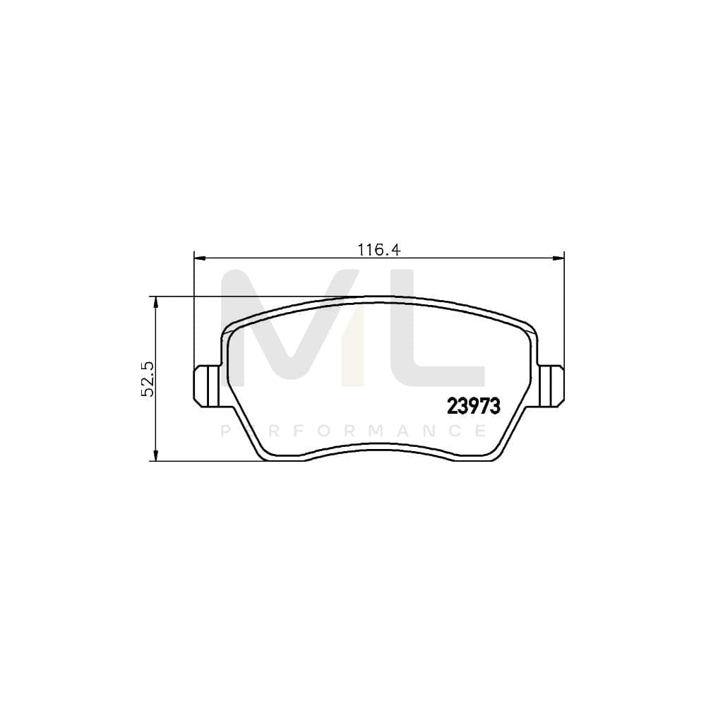 Hella 8DB 355 010-851 Brake Pad Set Not Prepared For Wear Indicator, With Brake Caliper Screws | ML Performance Car Parts