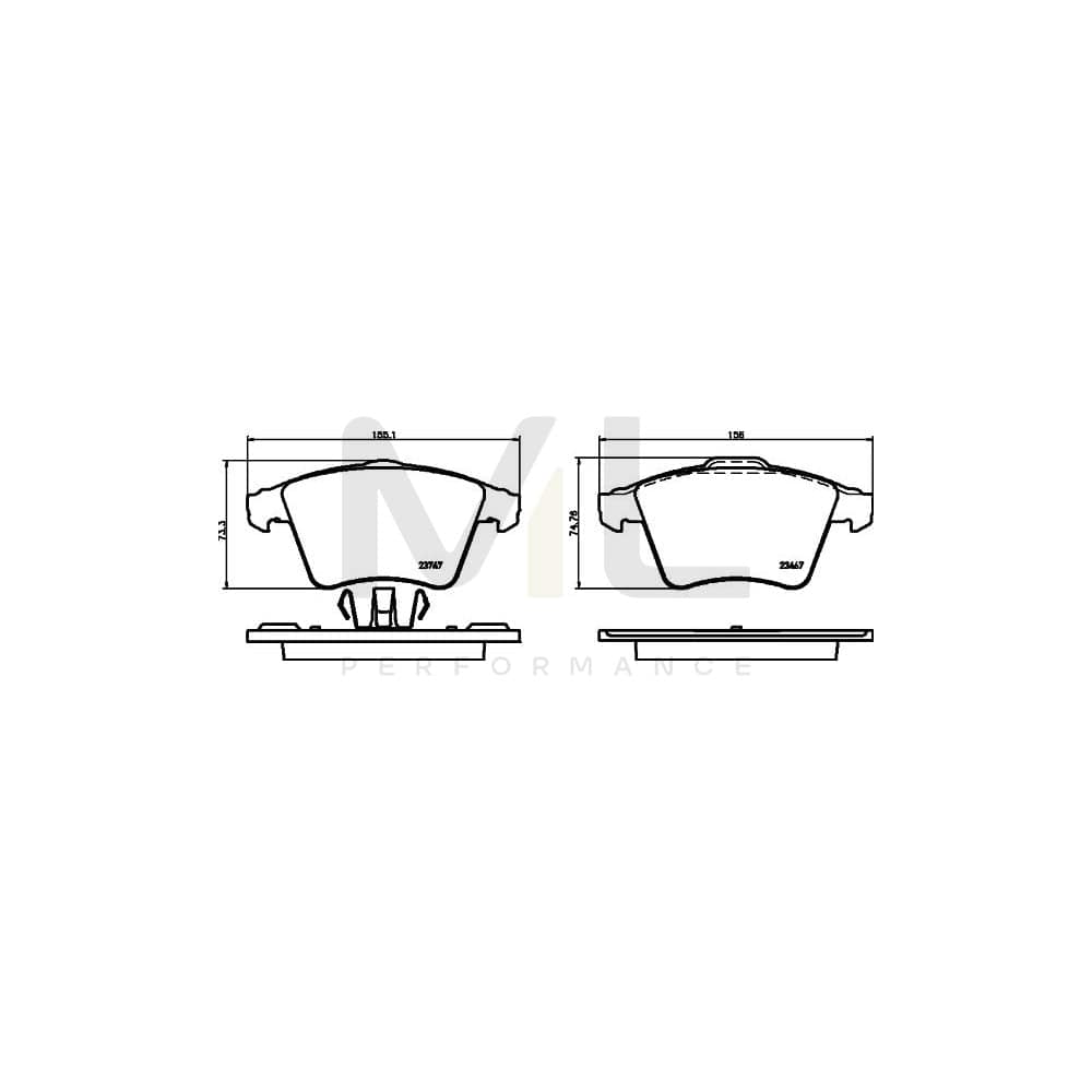 Hella 8DB 355 013-811 Brake Pad Set Not Prepared For Wear Indicator | ML Performance Car Parts