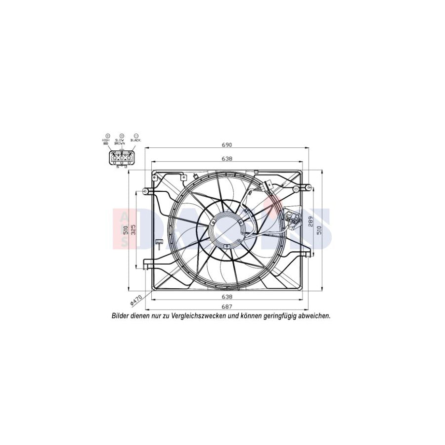 AKS Dasis 568048N Fan, Radiator For Hyundai Genesis I Coupe (Bk) | ML Performance UK