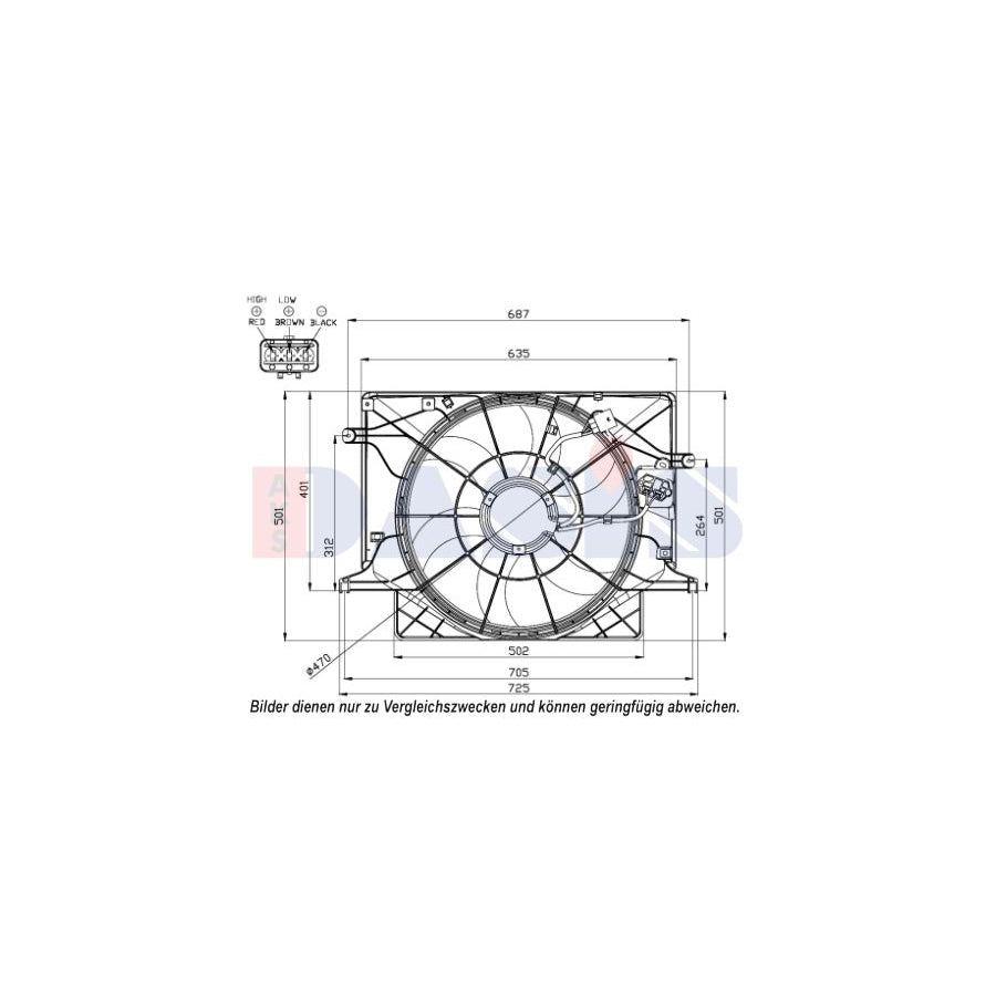 AKS Dasis 568047N Fan, Radiator For Hyundai Genesis I Coupe (Bk) | ML Performance UK