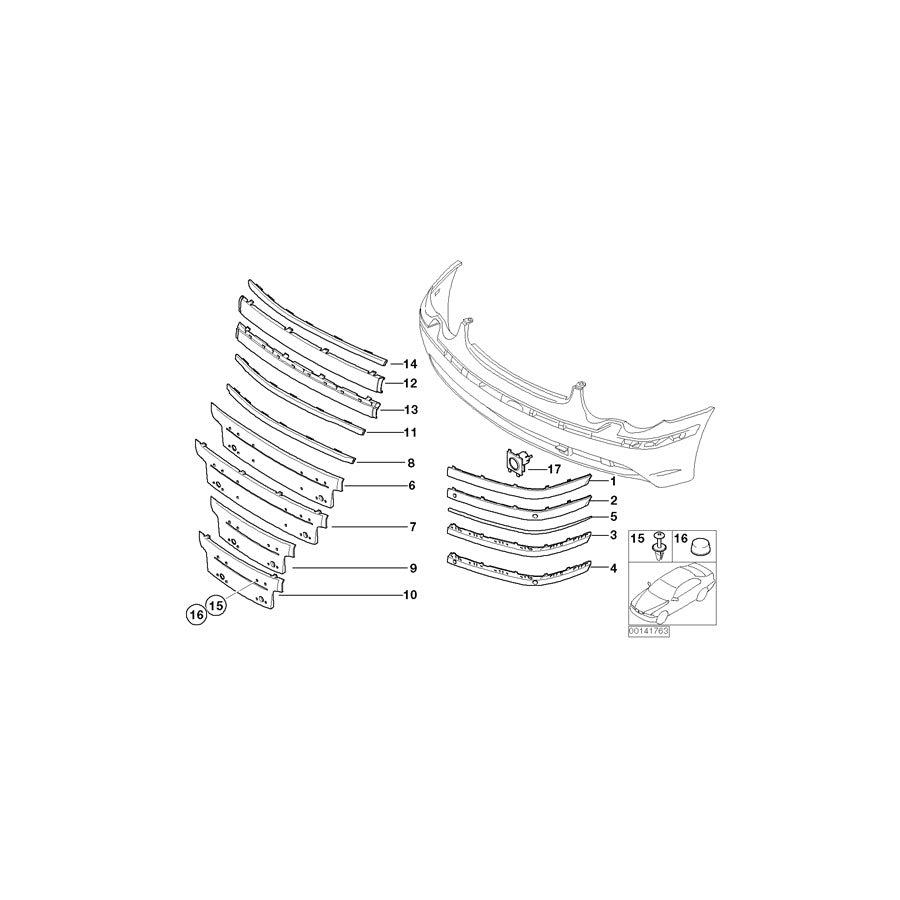 Genuine BMW 51117033476 E66 E65 E67 Finisher, Protective Moulding, Right CHROM (Inc. 730Li, 745LiS & 760i) | ML Performance UK Car Parts