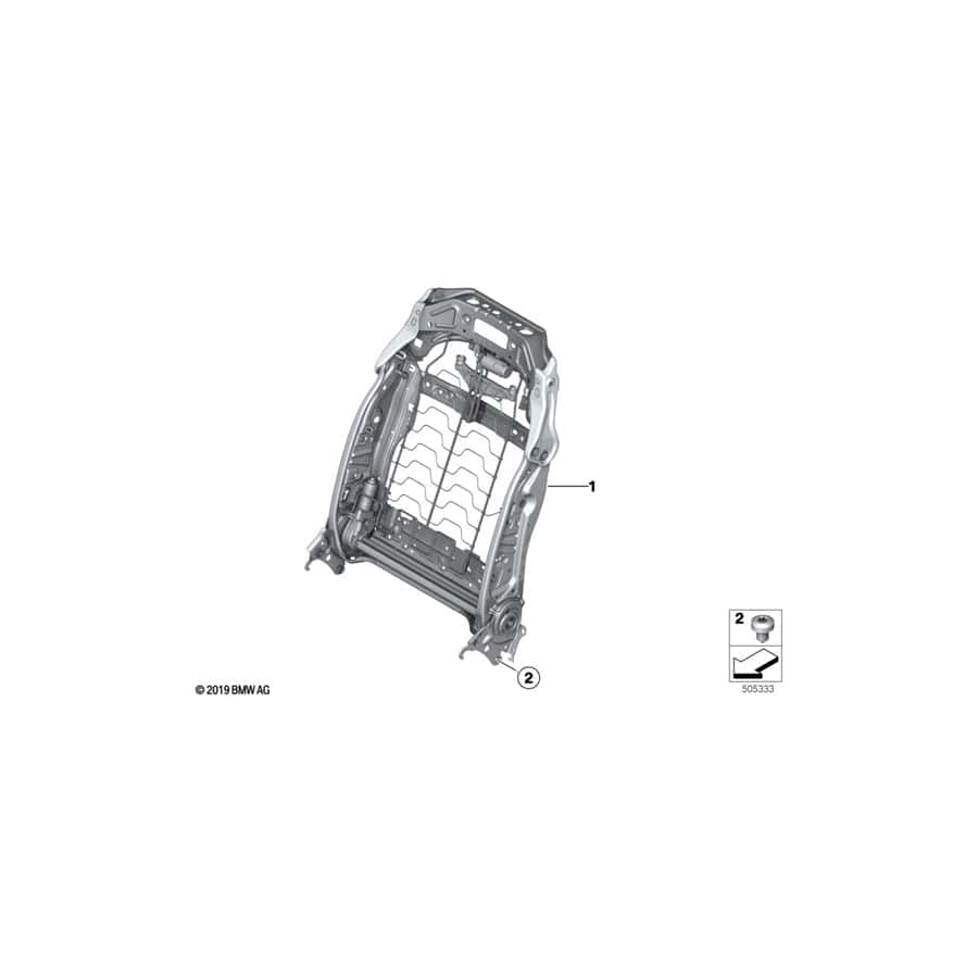 Genuine BMW 52107329916 F11 RR4 Backrest Frame, Base Seat (Inc. 535i, 520dX & X5 50iX 4.4) | ML Performance UK Car Parts