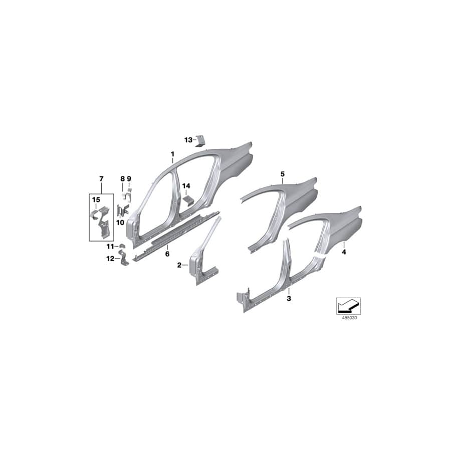 Genuine BMW 41217204478 F01 F03 Bracket, Side Panel, Centre Right (Inc. 730Ld, 730Li & 740LiX) | ML Performance UK Car Parts