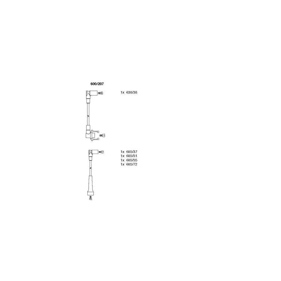 Bremi 600/207 Ignition Cable Kit For Renault 19