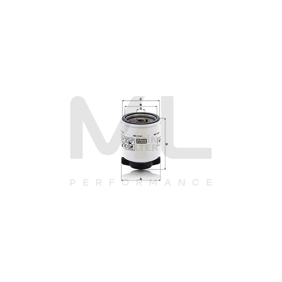 MANN-FILTER WK 715/1 Fuel filter Spin-on Filter | ML Performance Car Parts