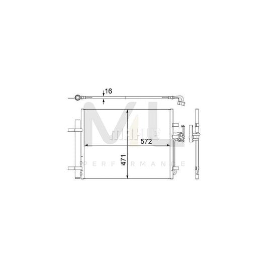 MAHLE ORIGINAL AC 441 000S Air conditioning condenser with dryer, with seal ring | ML Performance Car Parts