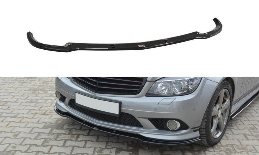 Maxton Design ME-C-204-AMGLINE-FD1T Front Splitter Mercedes Benz C-Class W204 AMG-Line (Pre-Facelift) | ML Performance UK Car Parts