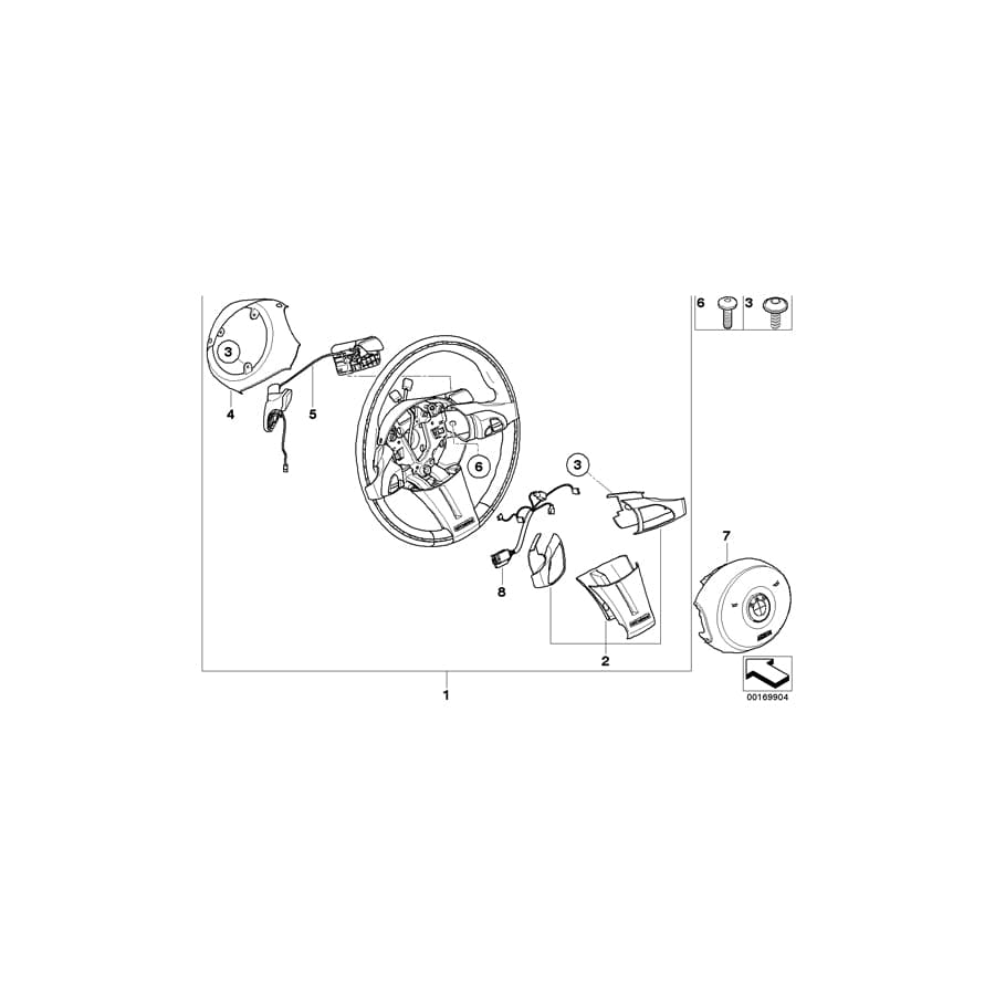 Genuine BMW 32307906786 E85 Sp.St.Wheel,Smg,Leather/Wdn Ring,Multif. MAHAG. MARITIM (Inc. Z4 2.5i & Z4 3.0i) | ML Performance UK Car Parts