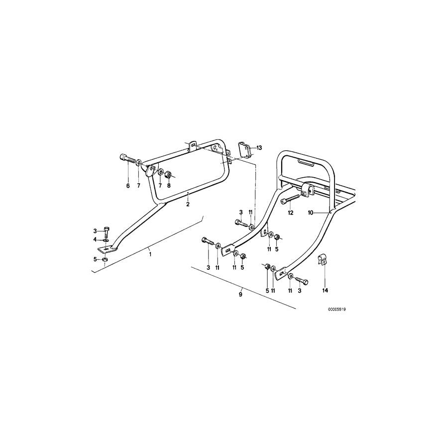 Genuine BMW 46542300122 Left Case Holder CR (Inc. R 80 G/S & R 80 GS) | ML Performance UK Car Parts