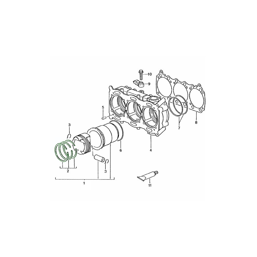 Genuine Porsche Set Of Piston Rings Porsche 996 Gt3 | ML Performance UK Car Parts