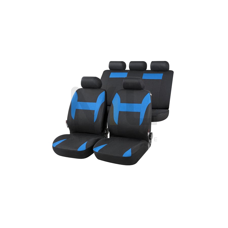 WALSER Nampa 13423 Car seat cover Blue/black, Polyester, Front and Rear | ML Performance Car Parts