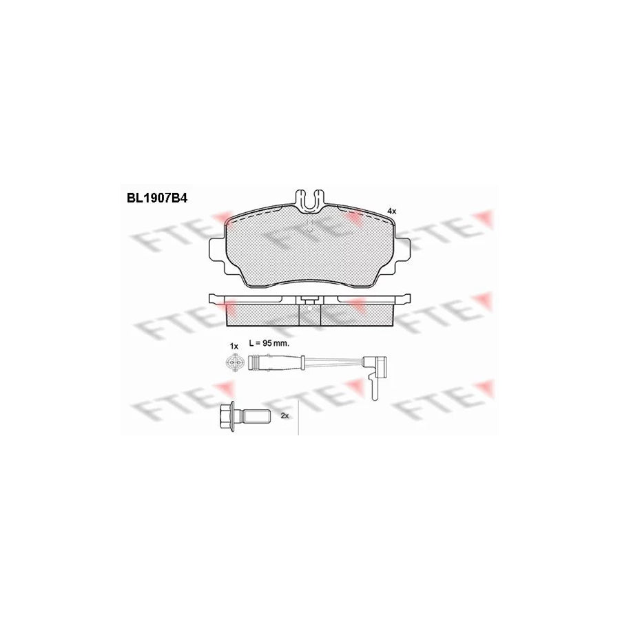 Fte BL1907B4 Brake Pad Set Suitable For Mercedes-Benz Vaneo (W414) | ML Performance UK Car Parts